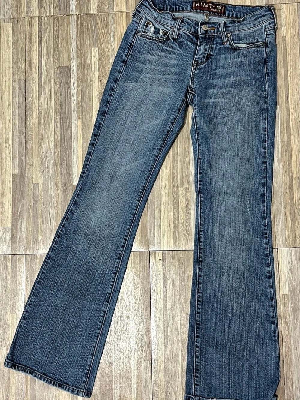Y2K HINT Women's Flare Low Rise Denim Jeans Waist 3 Cotton